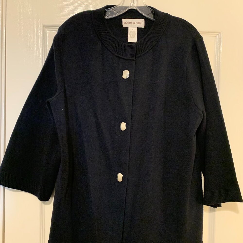 Brownstone Studio Women's Navy Blue Sweater Jacket, Size XL